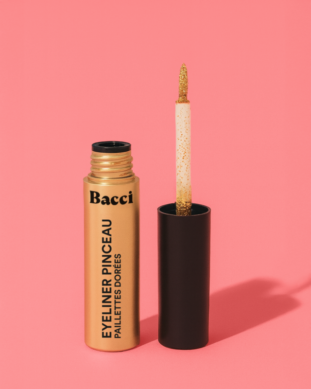 Eyeliner pinceau paillettes or